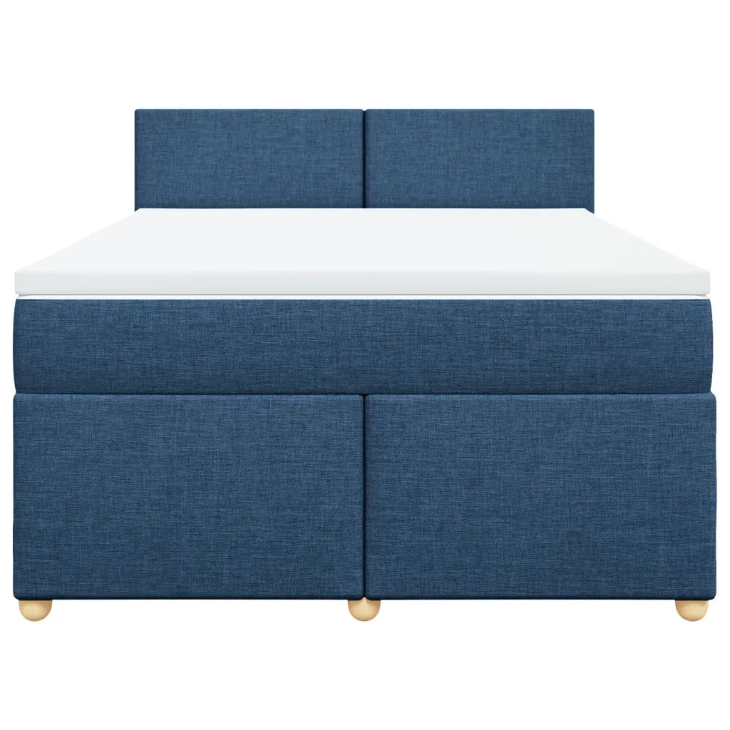 Giroletto a Molle con Materasso Blu 140x200 cm in Tessuto