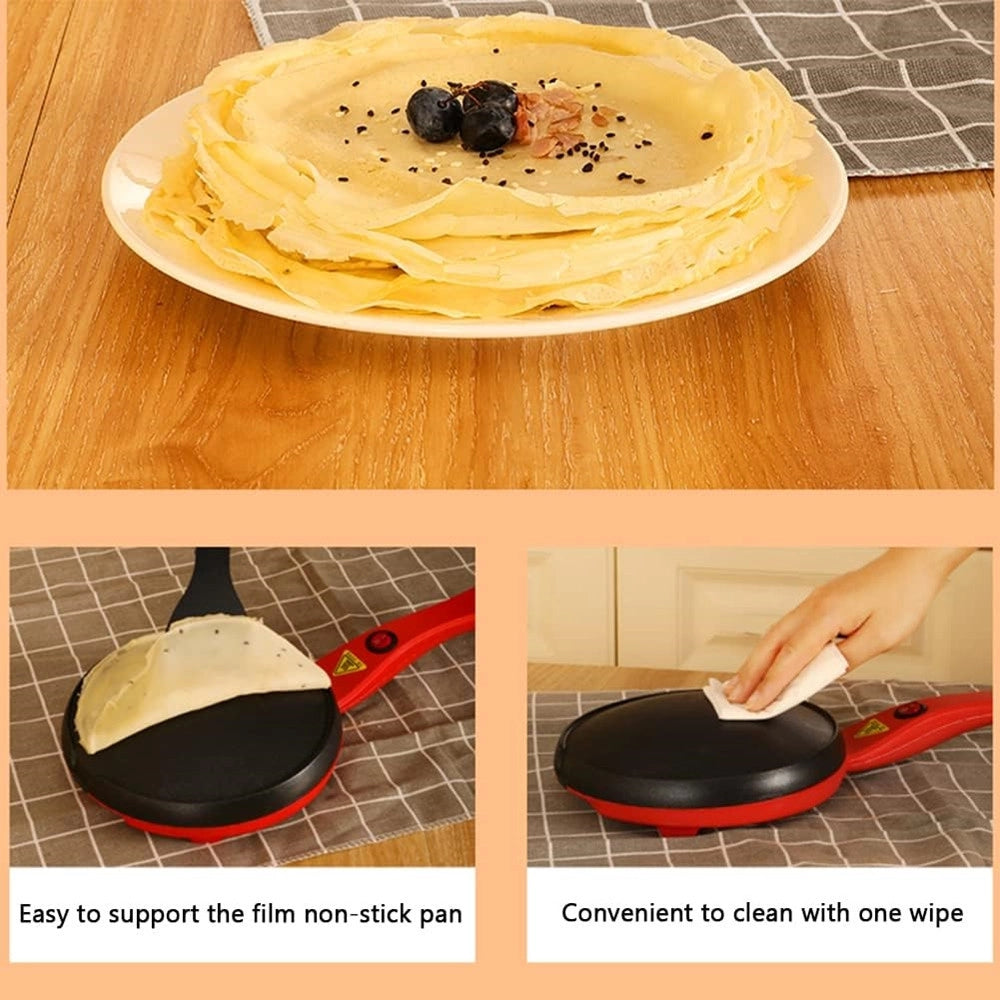 Trade Shop - Piccola Padella Automatica Crepiera Elettrica Antiaderente Per Pancake Tortillas -