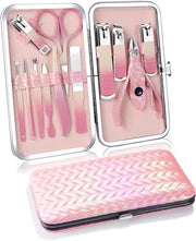 Kit di manicure 12 pezzi con clipper per unghie professionali in acciaio inossidabile con scatola di conservazione Kit di cura per unghie per donne