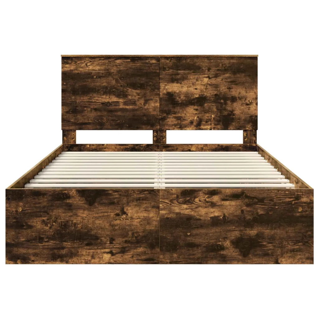 Struttura del letto Rovere fumé 150 x 200 cm Pino massello 3409340