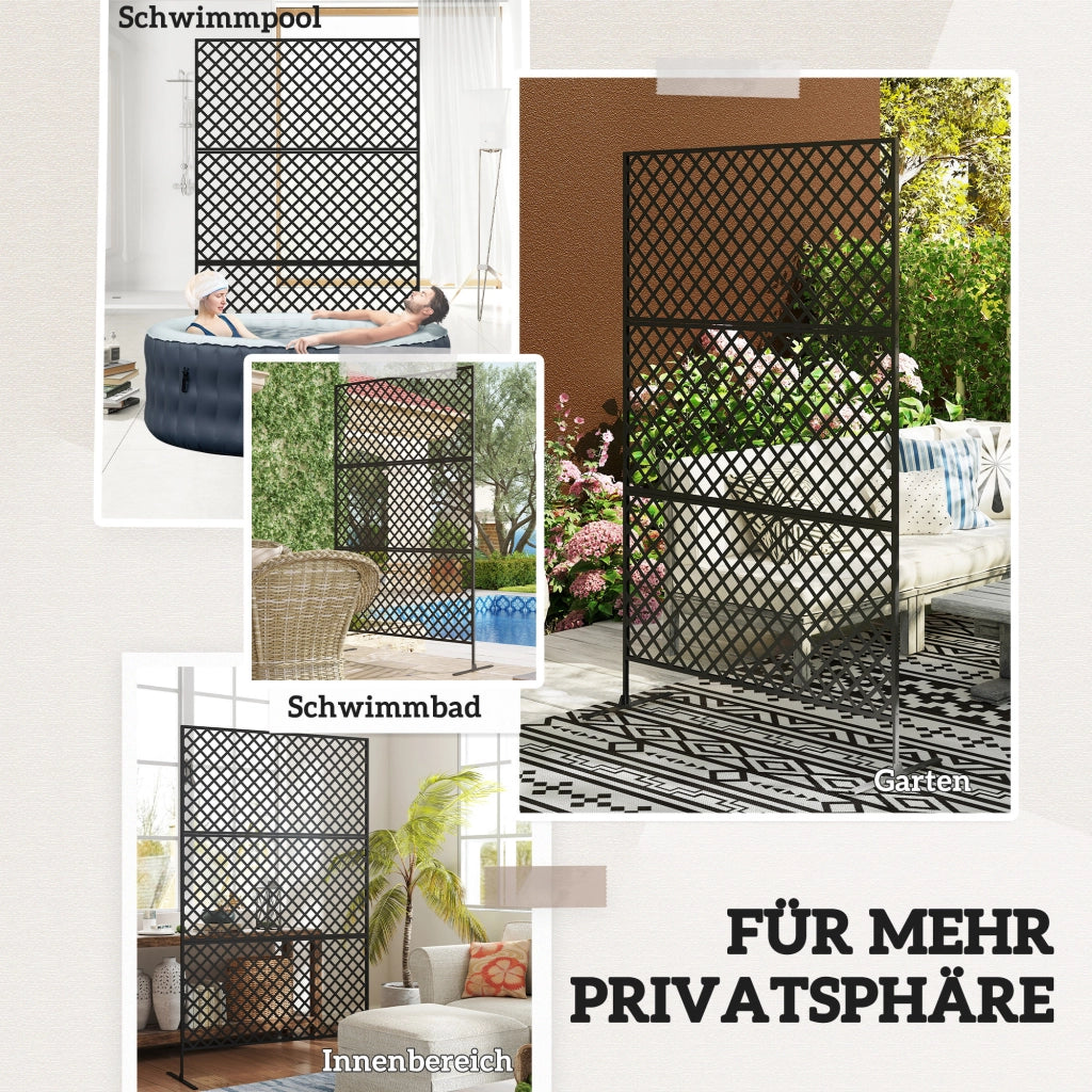 Pannello divisorio da giardino ¨C Xylo ¨C metallo nero per terrazza e patio