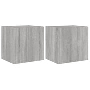 Mobile TV multimediale da parete mensola TV credenza mobile TV sala da pranzo soggiorno camera da letto e luci LED 2 pezzi Sonoma 40,5 x 35 x 40 cm grigio 02_0029151