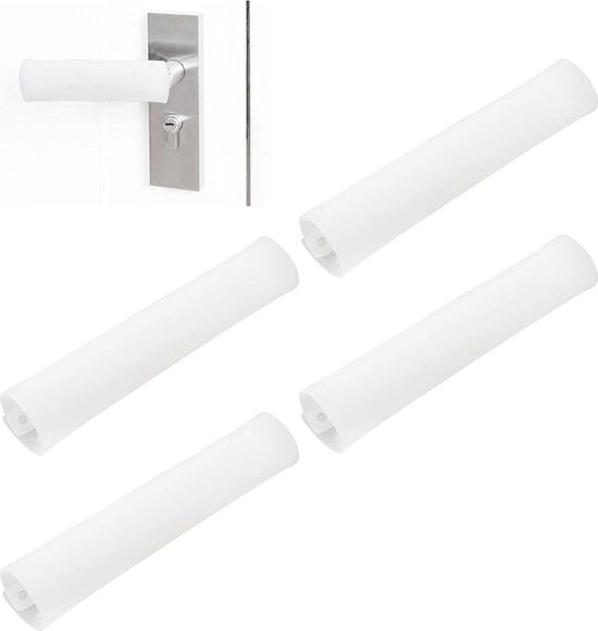 4 pezzi di copertura in silicone trasparente bianca per maniglie di porta - protezione per maniglie di porta - copri maniglia - maniglie di porta - accessori per casa e interni