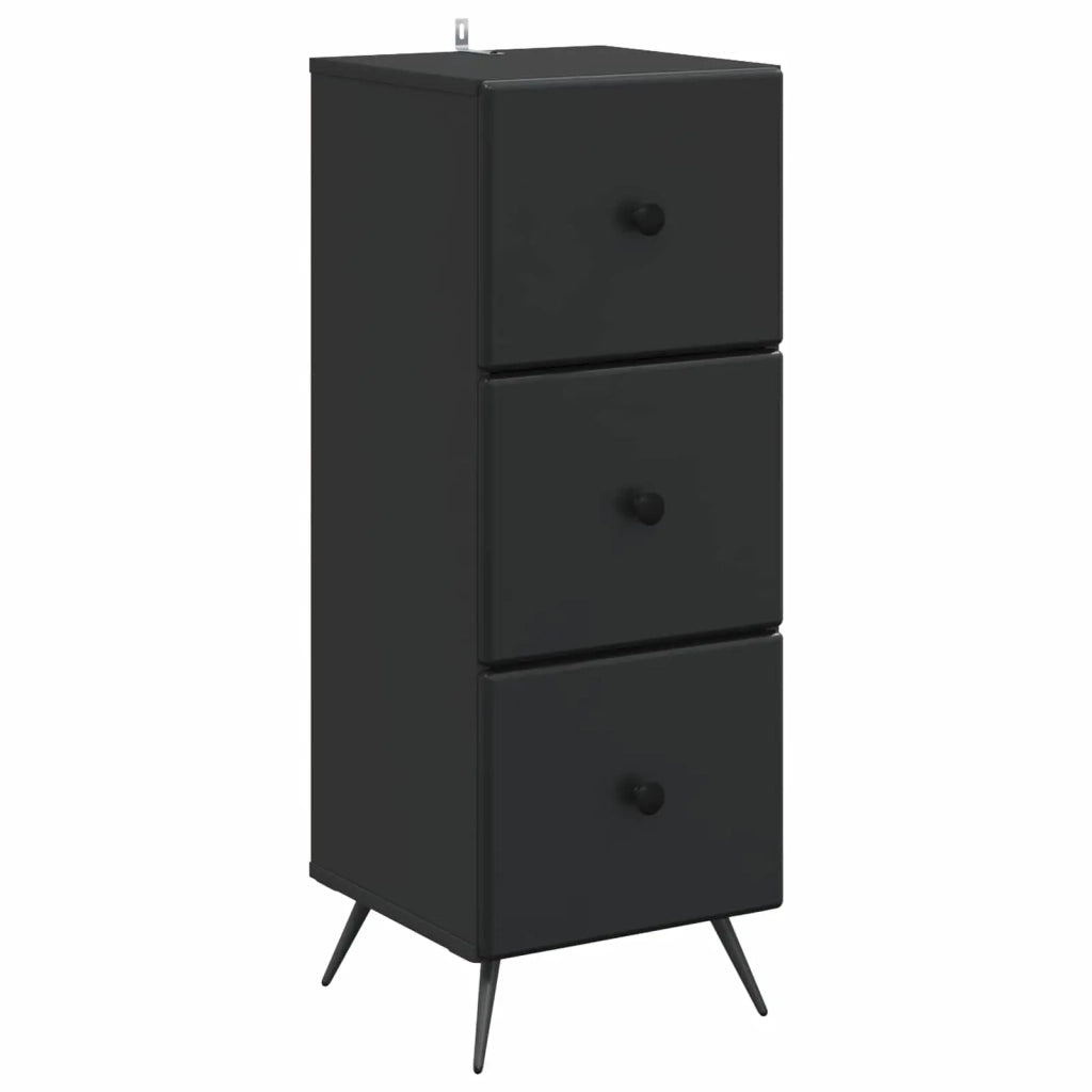 Mobile con Cassetti Nero 33 x 34,5 x 90 cm Legno ingegnerizzato