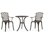 Set da bistrot da esterno in alluminio pressofuso color bronzo 3 pezzi per mobili da giardino e da patio 02_0013504