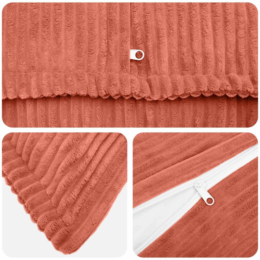 Federa 2 pz HOUTEN Rosso Arancio 55 x 55 cm corduroy 920423