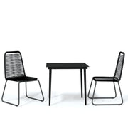Set Mobili da Pranzo per Giardino 3 pz | Set Salotto da Giardino Nero