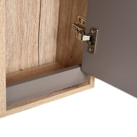 Specchiera da Bagno 1 Anta in MDF 57x14,2x49,2 cm  Grigio e Rovere