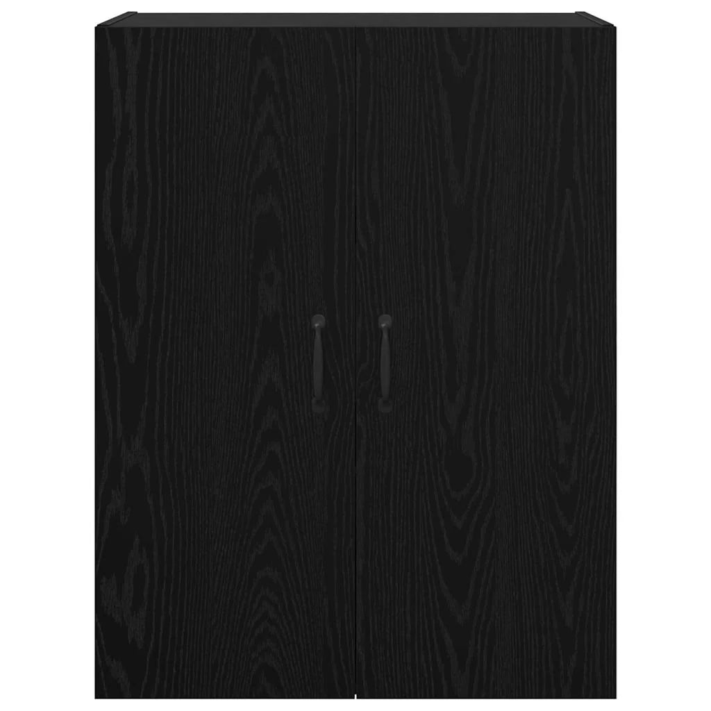 Set di 2 mobili da parete moderni con 4 ante a battente 69,5 x 34 x 90 cm in legno ingegnerizzato rovere nero 02_0056057