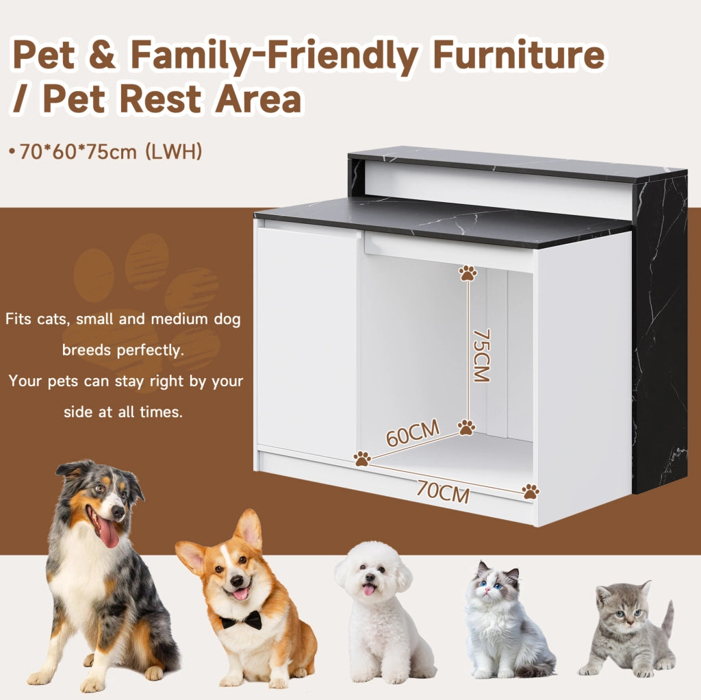 Isola cucina multifunzione con bancone e area relax per animali