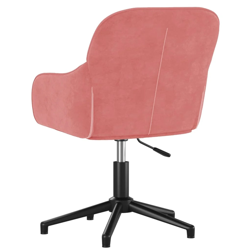 Sedia girevole/poltrona da ufficio/studio in velluto rosa 02_0024170