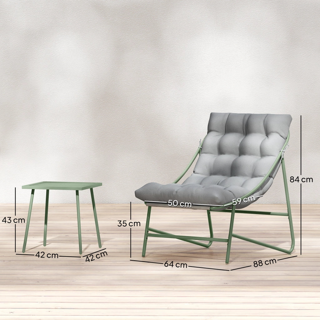 Set da giardino 3 pezzi con tavolino e cuscini ¨C zephmum ¨C grigio chiaro