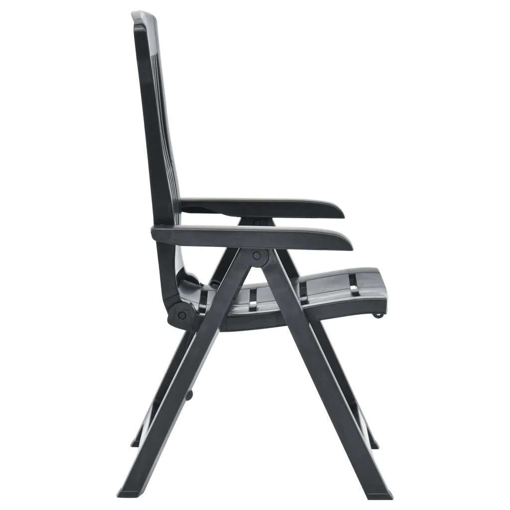 Sedie da Giardino Reclinabili 2 pz in Plastica Antracite 48768
