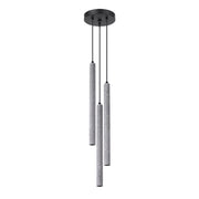 Lampada a sospensione in cemento grigio tonda 3xG9 Velino