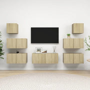 Set di Mobili Porta TV 7 pz-Set di 7 Credenza per TV Rovere Sonoma in Legno Multistrato 858935