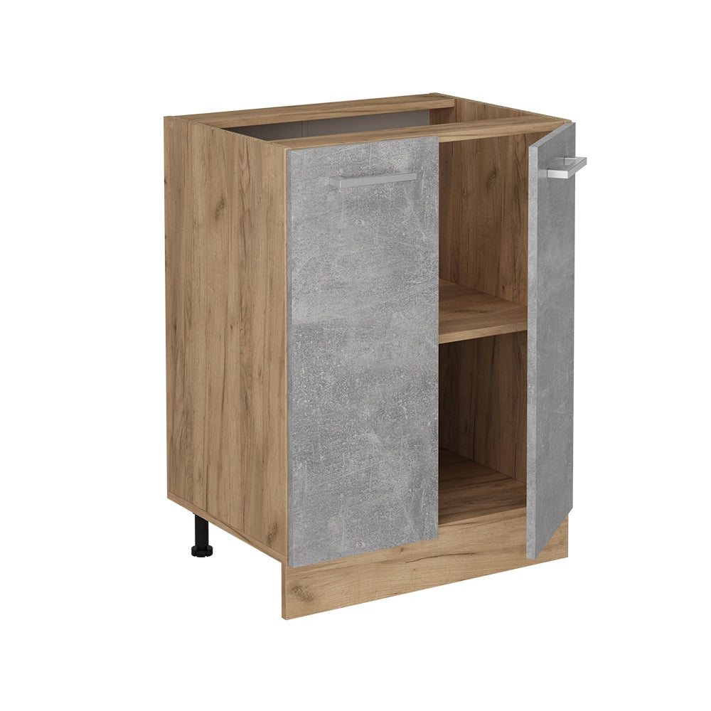 Mobiletto base cucina R-Line Calcestruzzo/Rovere dorato 60 cm PL Marmo Vicco