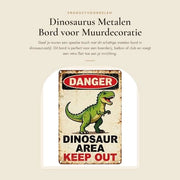 Decorazione Murale Metallica a Stile Dinosauri Cartoon - 20 x 30 cm