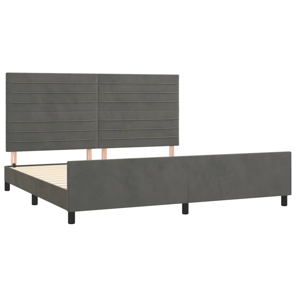 Giroletto senza Materasso Grigio Scuro 200x200 cm Velluto 3125837