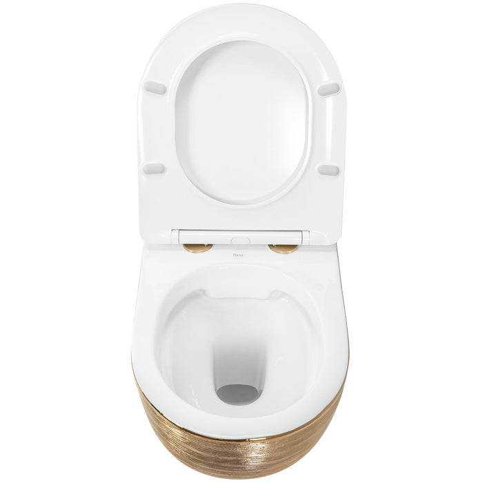 Vaso Wc Sospeso Rea Carlo Flat Brush Gold