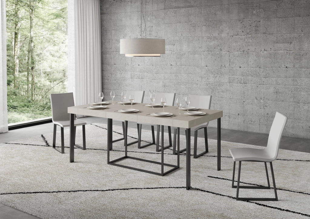 Consolle Allungabile 90-196x40x77 cm Nordica Small Premium Cashmere Telaio Antracite