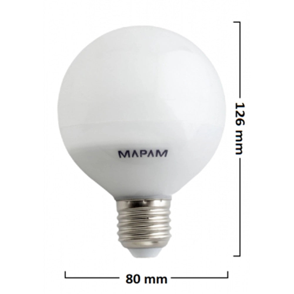 Trade Shop - Lampadina Led E27 Globo G80 8w Luce Calda 3000k Bulbo Sfera Palla Alta Qualità 00159 -