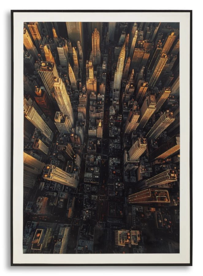 Stampa su Tela Laccata New York con Cornice 72x4x102 cm in Abete e Tela e Plastica