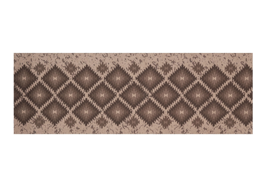 Tappeto Passatoia In Tessuto Jacquard Linea Emozioni Disegno Oasi Fango - 57x50 - Fango