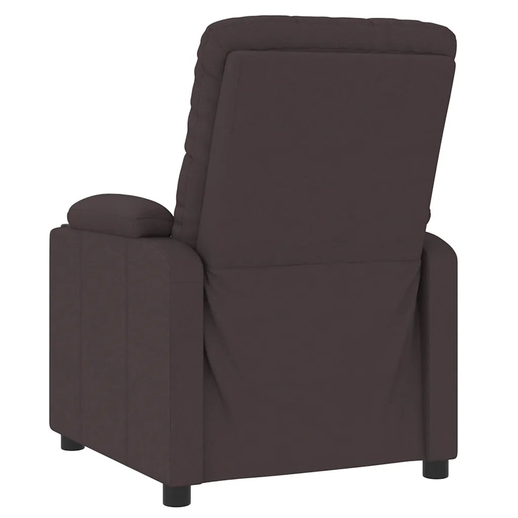 Poltrona | Sedia Relax Reclinabile Marrone Scuro in Tessuto
