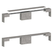 Panca Yutu, Seduta per tavolo da pranzo, Panca singola allungabile, 290x25h45 cm, Grigio