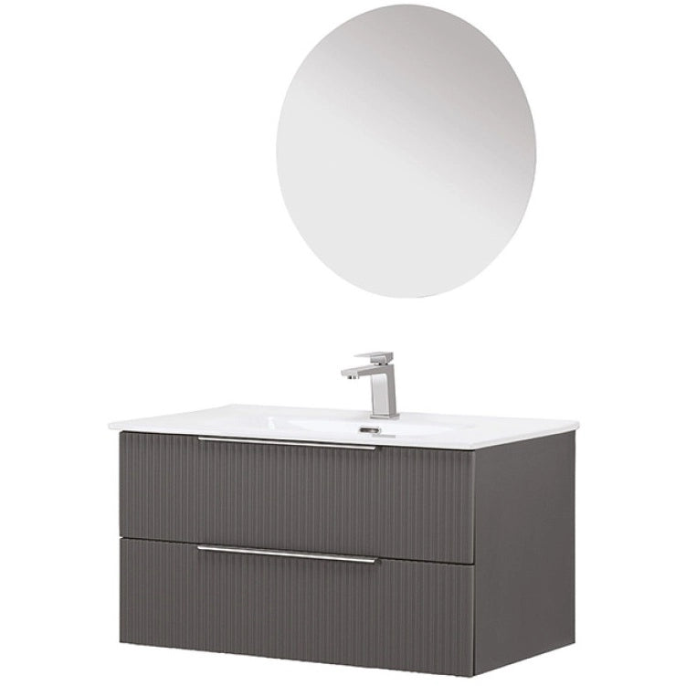 MOBILE BAGNO BURANO 100CM GRIGIO CANNETTATO