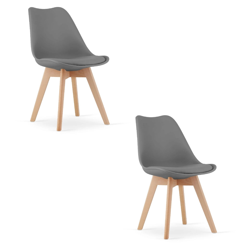 Sedia VALORA RIXK Graphite - Design ergonomico per soggiorno x2