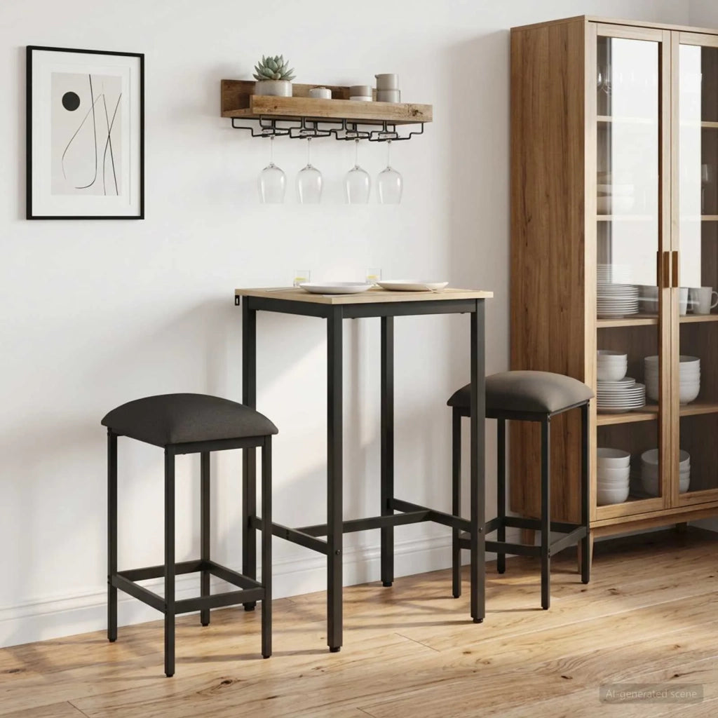 Sgabello da bar 2 pcs Grigio Scuro 40 x 32 x 74 cm 8006172