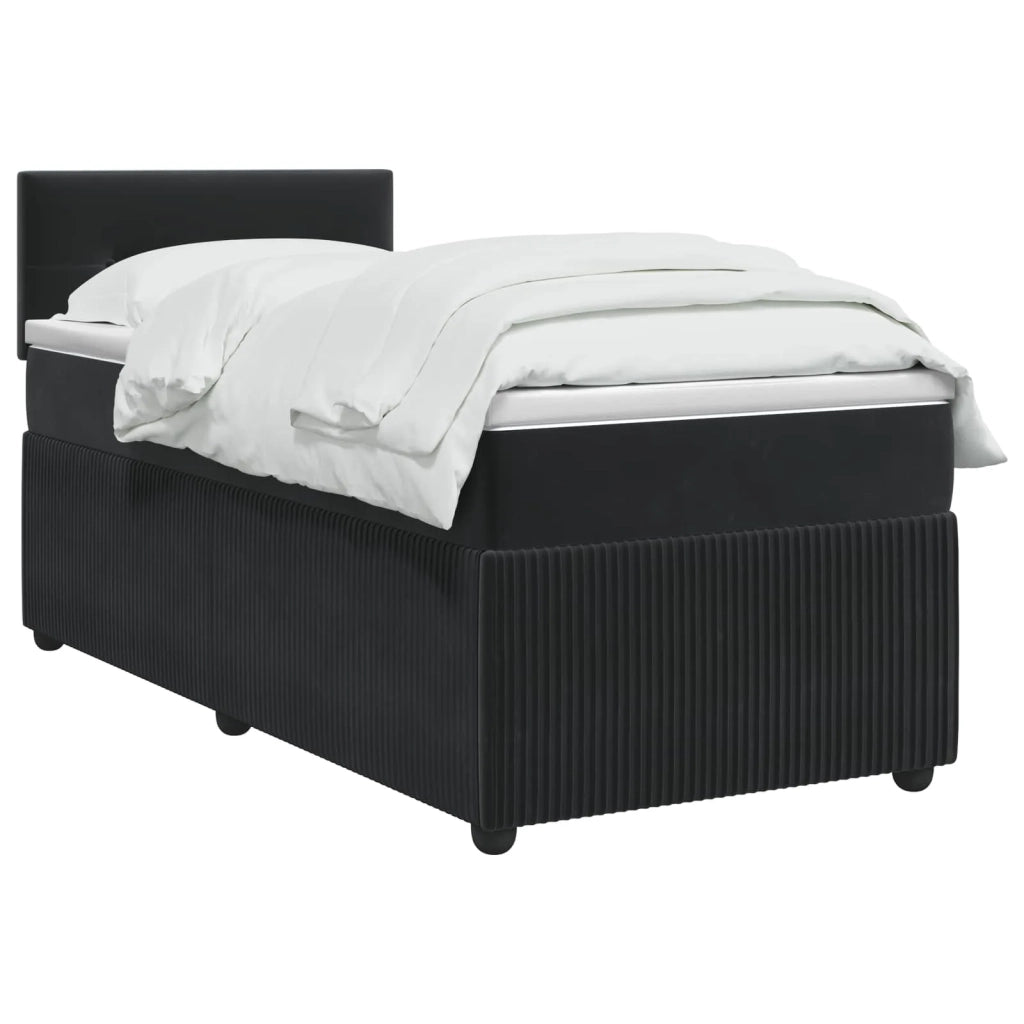 Letto box spring con materasso Nero 80 x 200 cm Velluto 3451567