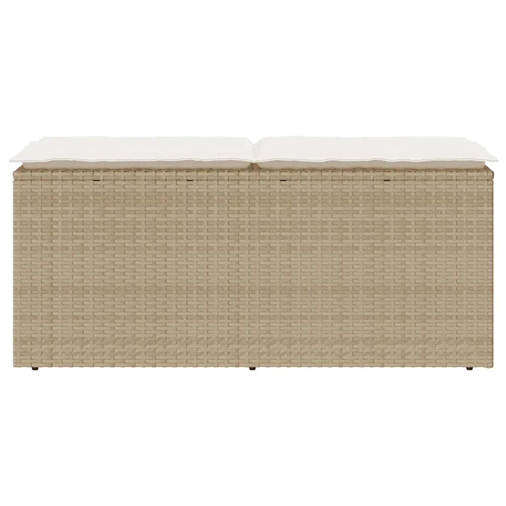 Panca da Giardino con Cuscino Beige 110x40x44 cm in Polyrattan 4104149
