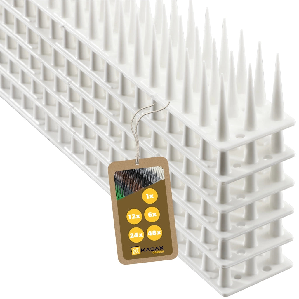 Punte anti-piccioni KADAX, 51 cm, in plastica densa e resistente, 6 pezzi