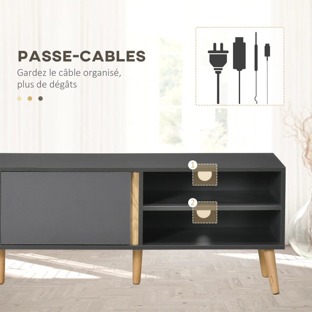 Mobile TV con 2 ante e 2 nicchie ¨C Minimal ¨C 150x35x45 cm grigio scuro