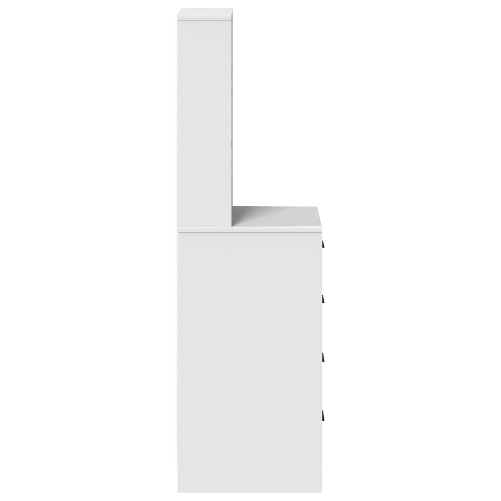 Highboard Bianco 40x41x135 cm in Legno Ingegnerizzato