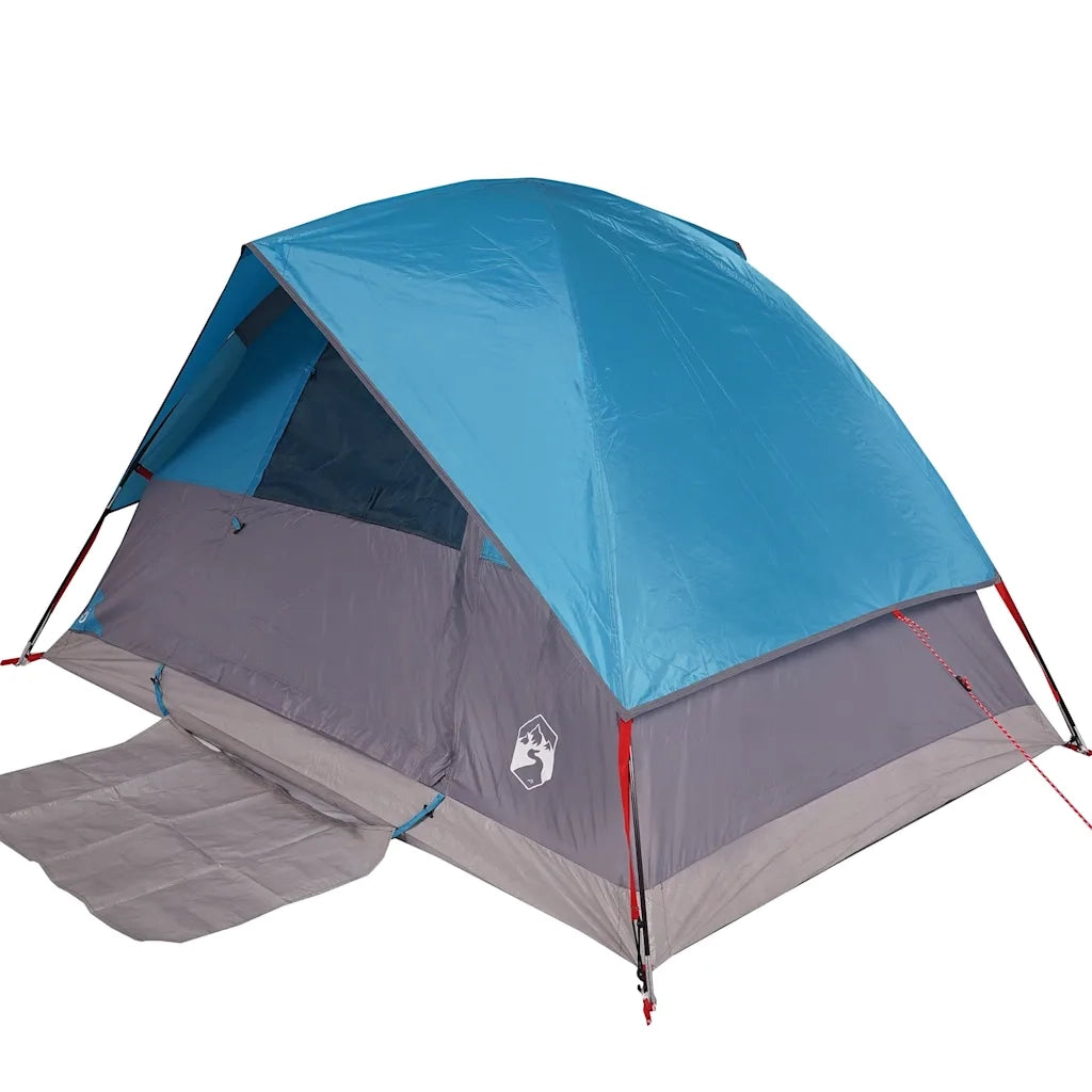 Tenda da Campeggio a Cupola per 4 Persone-Tenda per Escursionismo Blu Impermeabile 906789