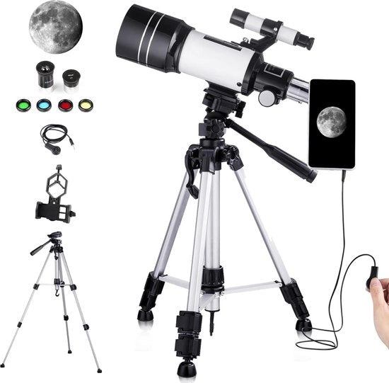 Telescopo a Terra - Stabilizzatore - Per Principianti - Astronomia - Scienza Astronomica - Bianco