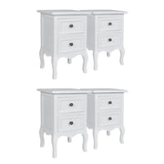 Comodino comodino cassettiera mobili per camera da letto 4 pezzi con 2 cassetti MDF bianco 1402187