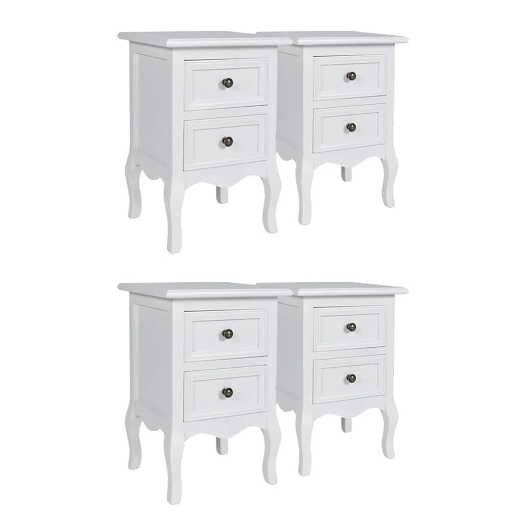 Comodino comodino cassettiera mobili per camera da letto 4 pezzi con 2 cassetti MDF bianco 1402187