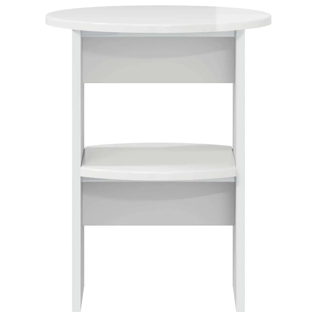 Mobile laterale 2 pcs Bianco Lucido Ø40 x 50 cm 899825