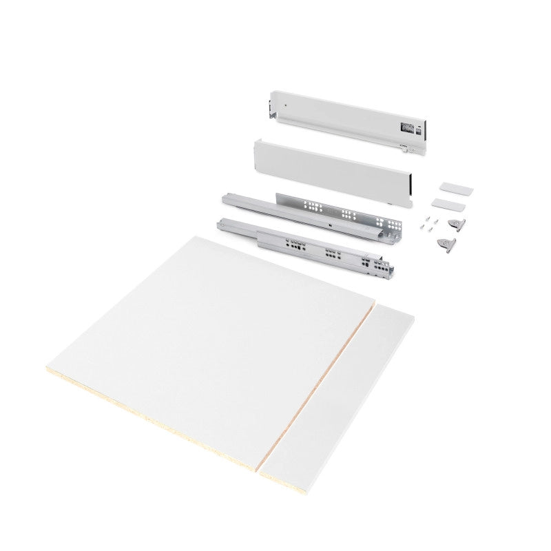 Kit di cassetti per cucina o bagno Vertex con regolazione 3D, altezza 93 mm, con pannelli inclusi, modulo 600 mm, Grig..