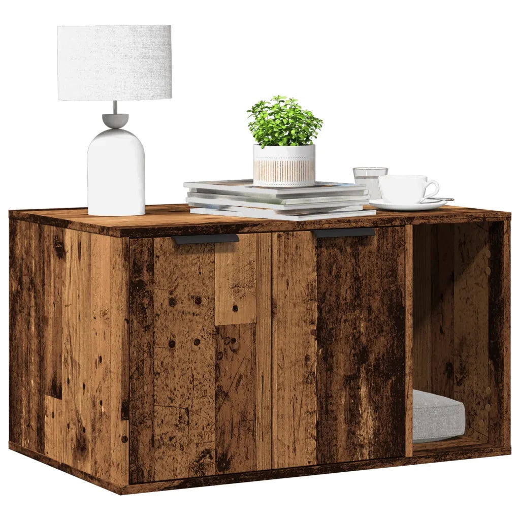 vidaXL Recinto Lettiera Gatti Legno Vecchio 80x50x45 cm in Truciolato
