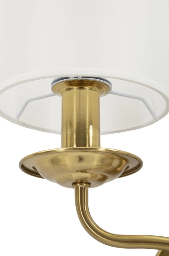 Lampada da Muro Zagabria 35,5x17x43 cm in Ferro e Tessuto Oro e Bianco