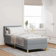 Letto a molle con testiera Grigio chiaro 200 x 80 cm Tessuto 3341321