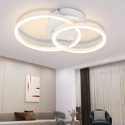 ZMH Lampada da soffitto plafoniera LED moderna 2 anelli rotonda 24W 3000K per soggiorno corridoio hotel