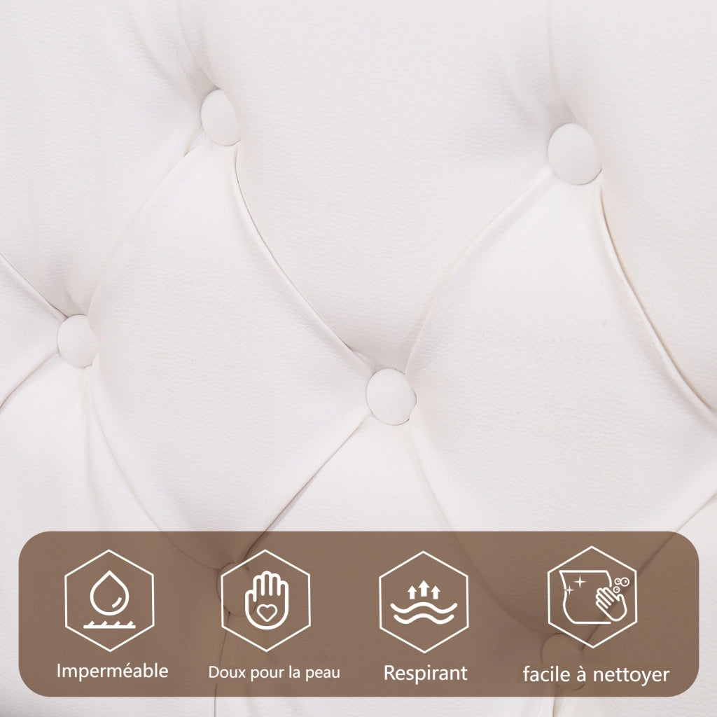 OKWISH Letto Contenitore 140×190 cm, Letto Matrimoniale con Sollevamento Idraulico e LED Regolabile, senza Materasso, in PU, Bianco