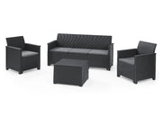 Set da Giardino Keter Emma 1 Divano 3 Posti Poltrone 1 Tavolino
