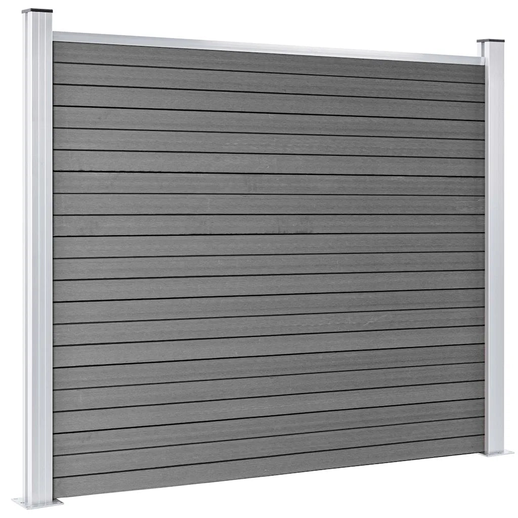 Set Pannello di Recinzione in WPC 526x146 cm Grigio   cod mxl 22538